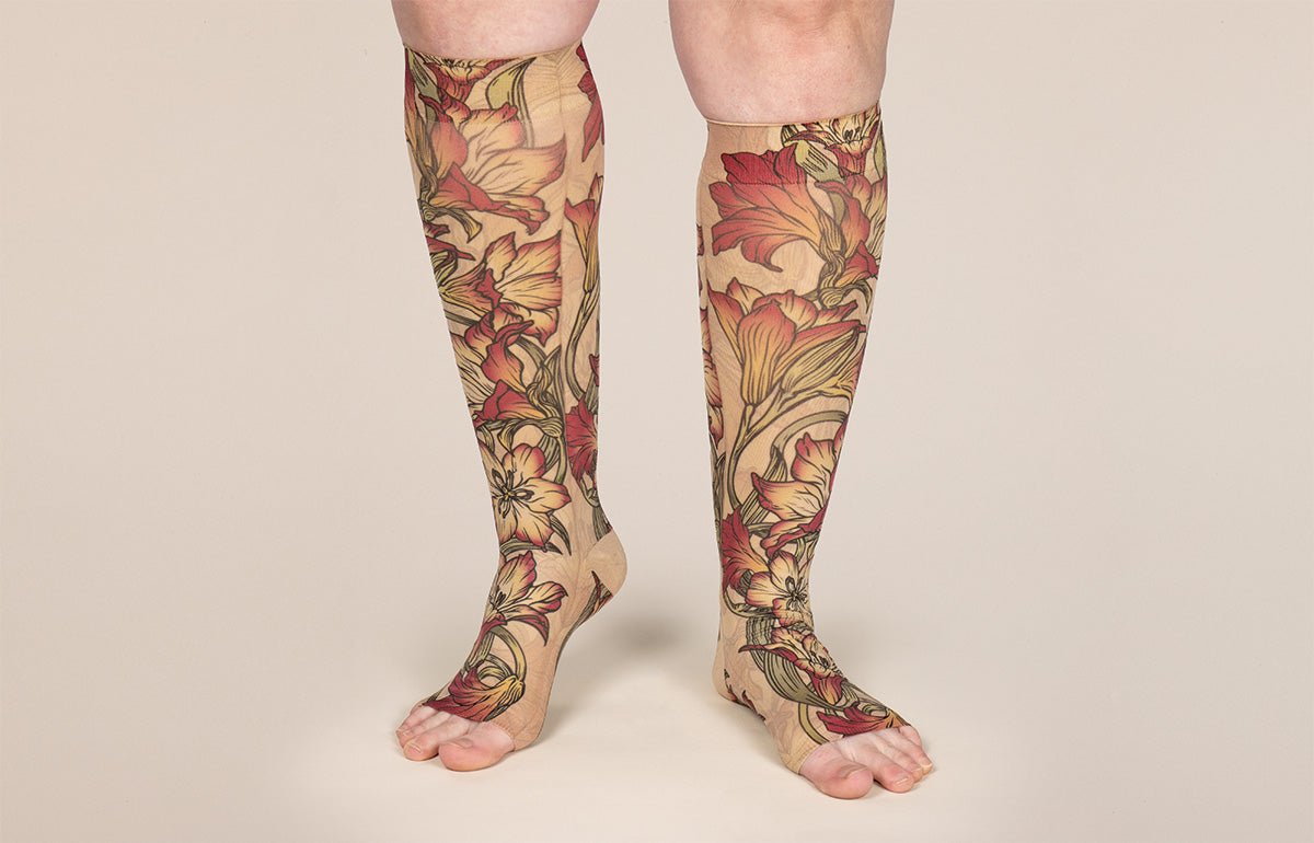 Lily Beige Gradient Compression Socks - LympheDIVAs