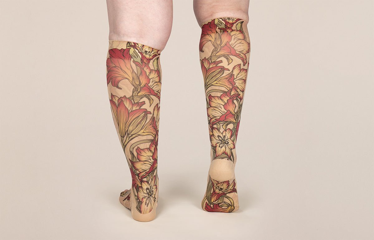 Lily Beige Gradient Compression Socks - LympheDIVAs