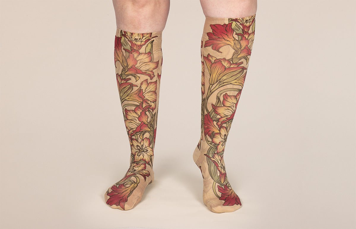 Lily Beige Gradient Compression Socks - LympheDIVAs