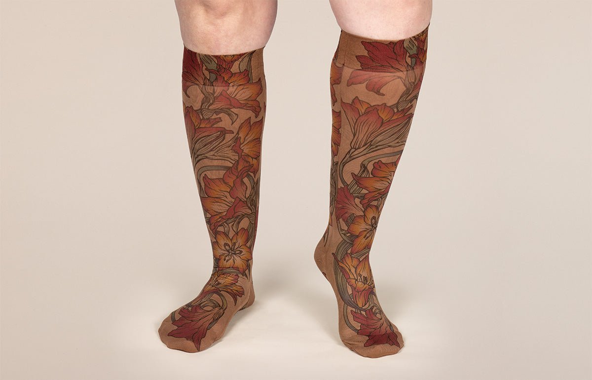 Lily Mocha Gradient Compression Socks - LympheDIVAs