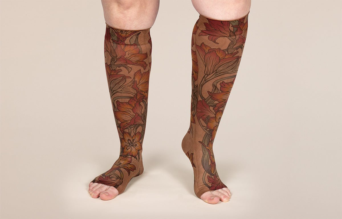 Lily Mocha Gradient Compression Socks - LympheDIVAs