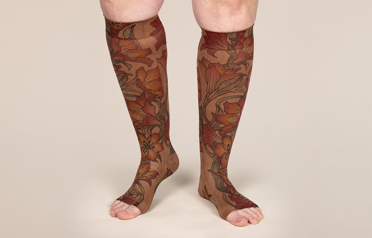 Lily Mocha Gradient Compression Socks - LympheDIVAs