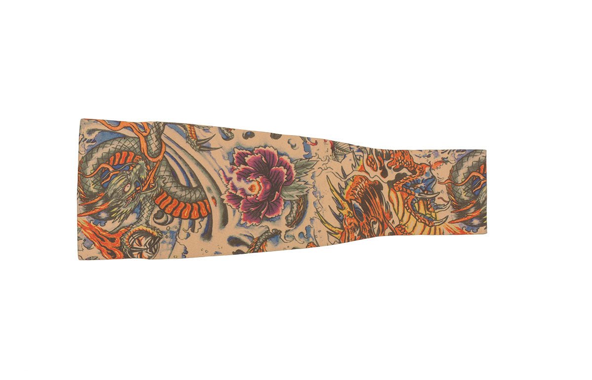 Lotus Dragon Tattoo Gradient Compression Arm Sleeve - LympheDIVAs
