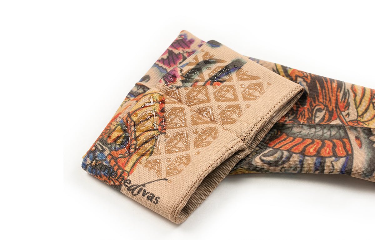 Lotus Dragon Tattoo Gradient Compression Arm Sleeve - LympheDIVAs