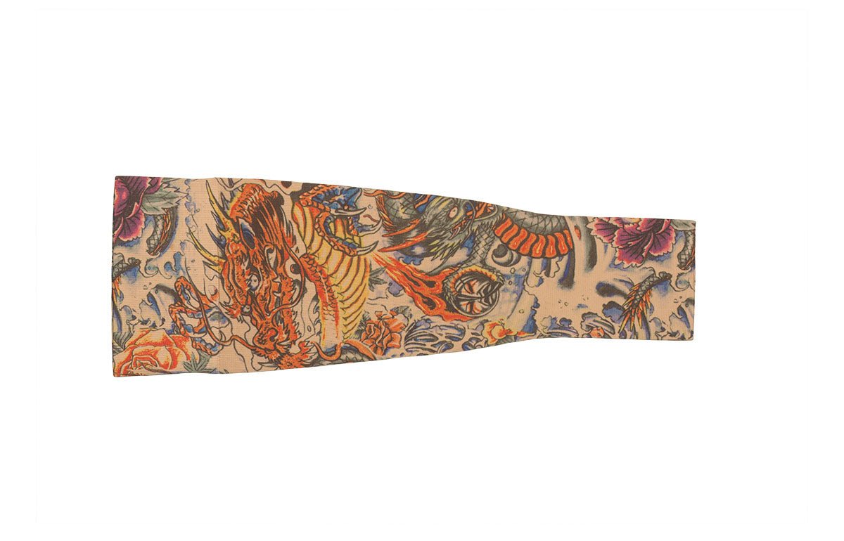 Lotus Dragon Tattoo Gradient Compression Arm Sleeve - LympheDIVAs
