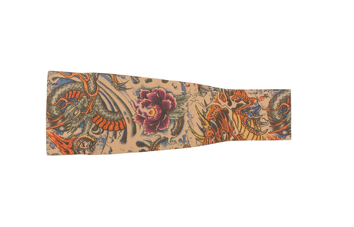 Lotus Dragon Tattoo Gradient Compression Arm Sleeve - LympheDIVAs
