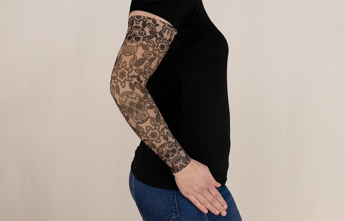Macabre Beige Gradient Compression Arm Sleeve - LympheDIVAs