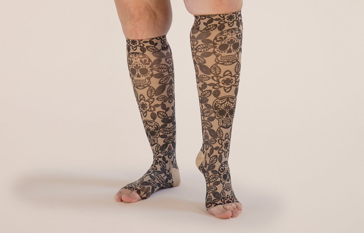 Macabre Beige Gradient Compression Socks - LympheDIVAs