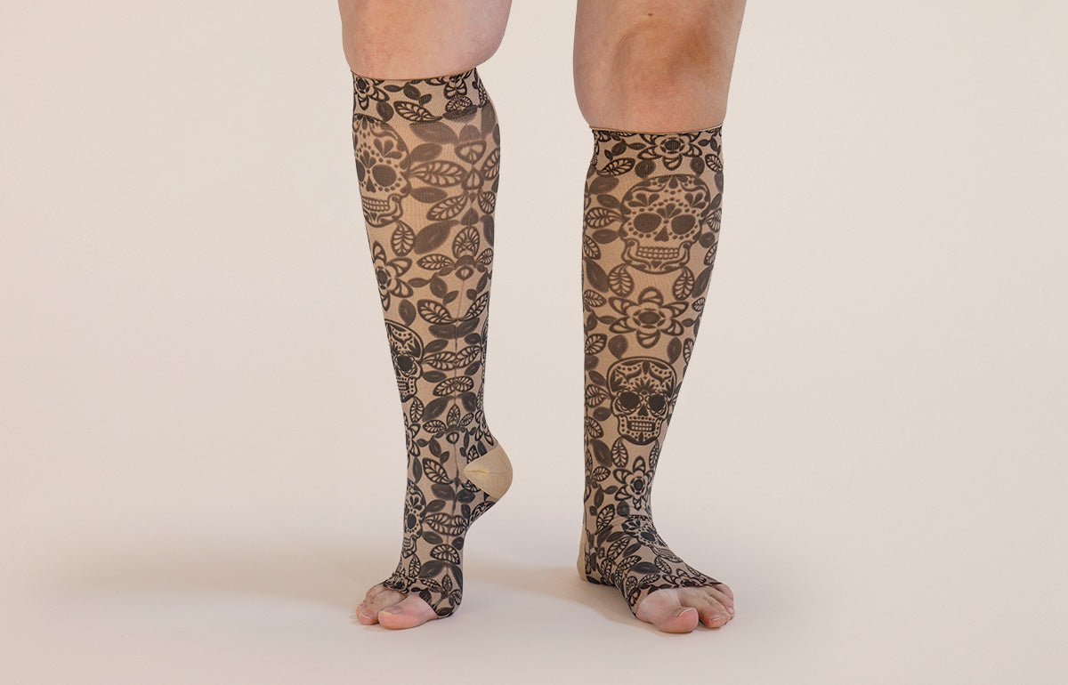 Macabre Beige Gradient Compression Socks - LympheDIVAs