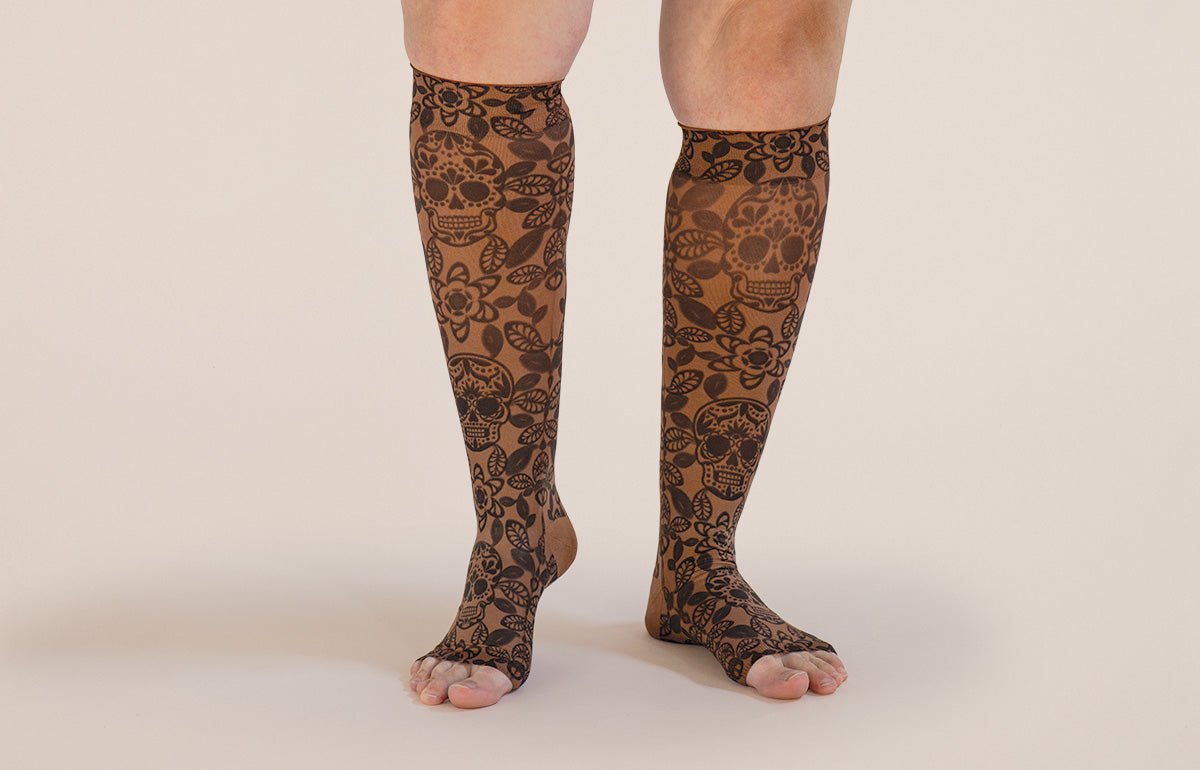 Macabre Mocha LONG Gradient Compression Socks - LympheDIVAs