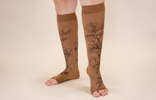 Magnolia Mocha Gradient Compression Socks - LympheDIVAs