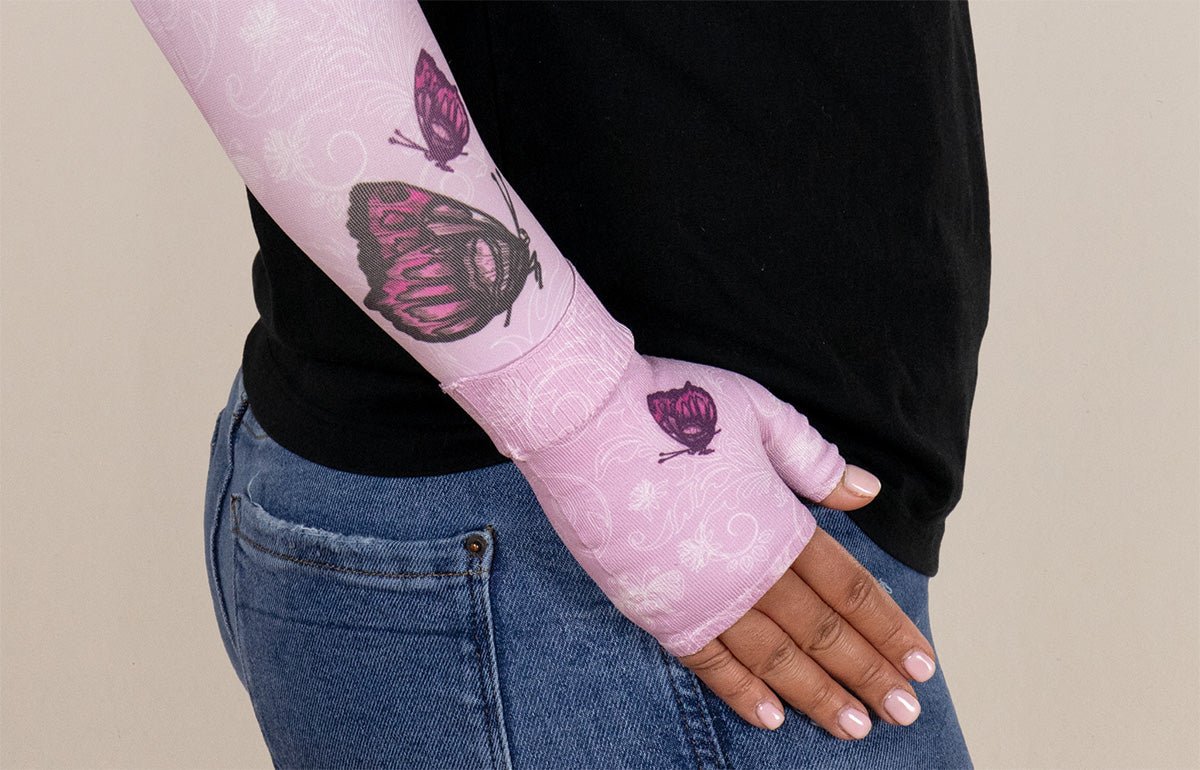 Mariposa Pink Gradient Compression Gauntlet - LympheDIVAs