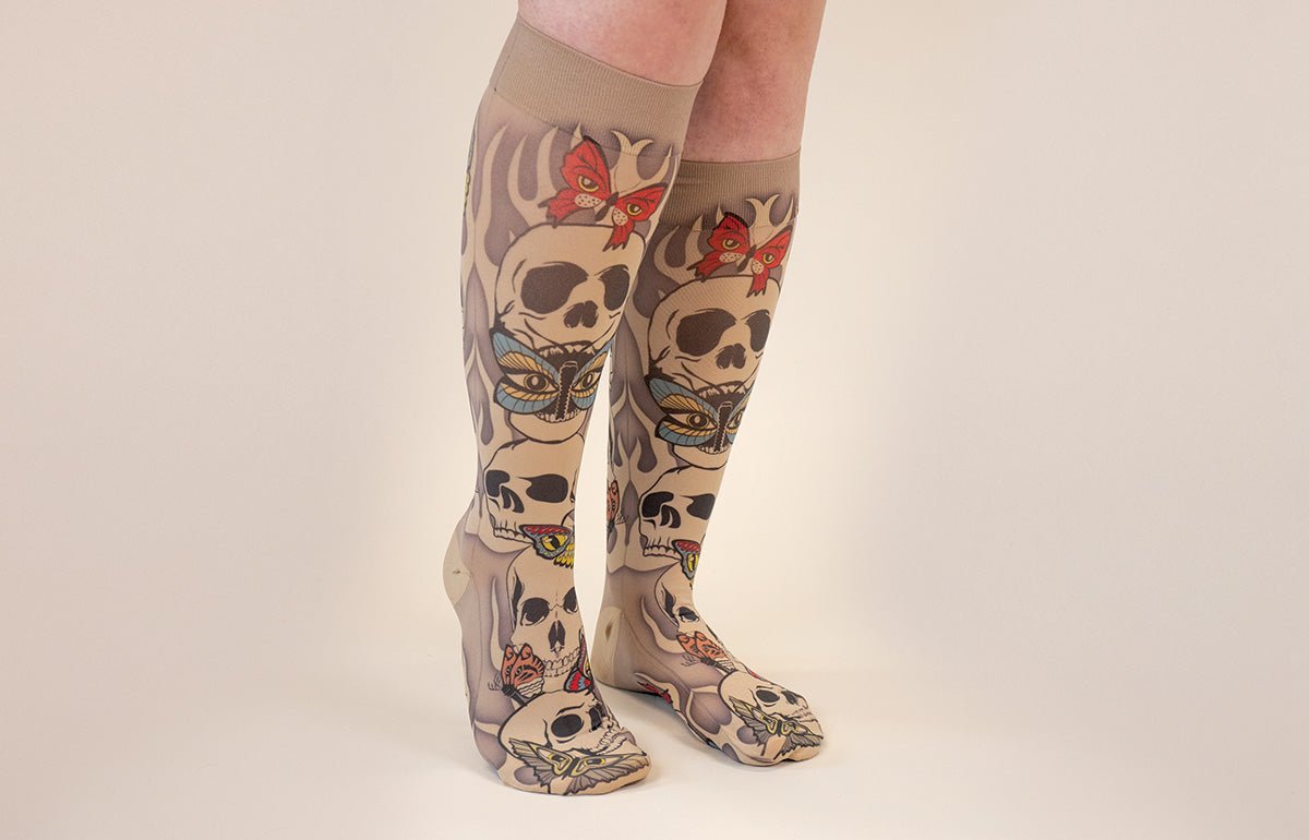 Misfit Beige Gradient Compression Socks - LympheDIVAs