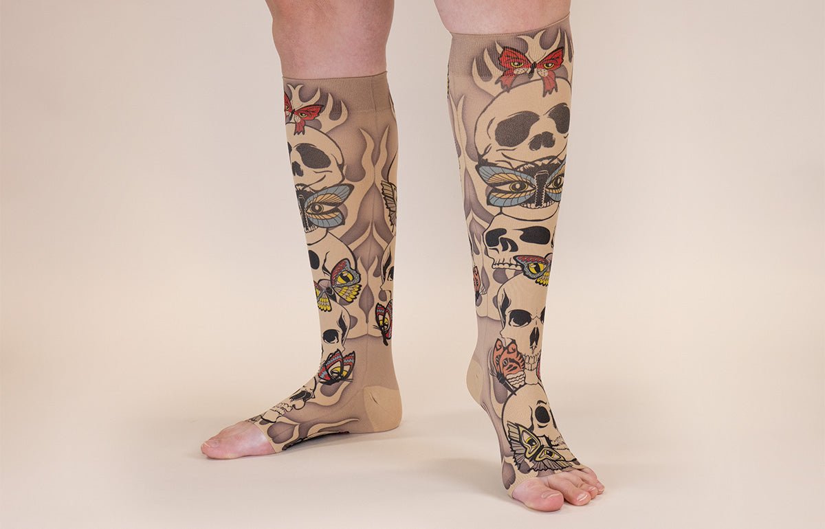 Misfit Beige Gradient Compression Socks - LympheDIVAs
