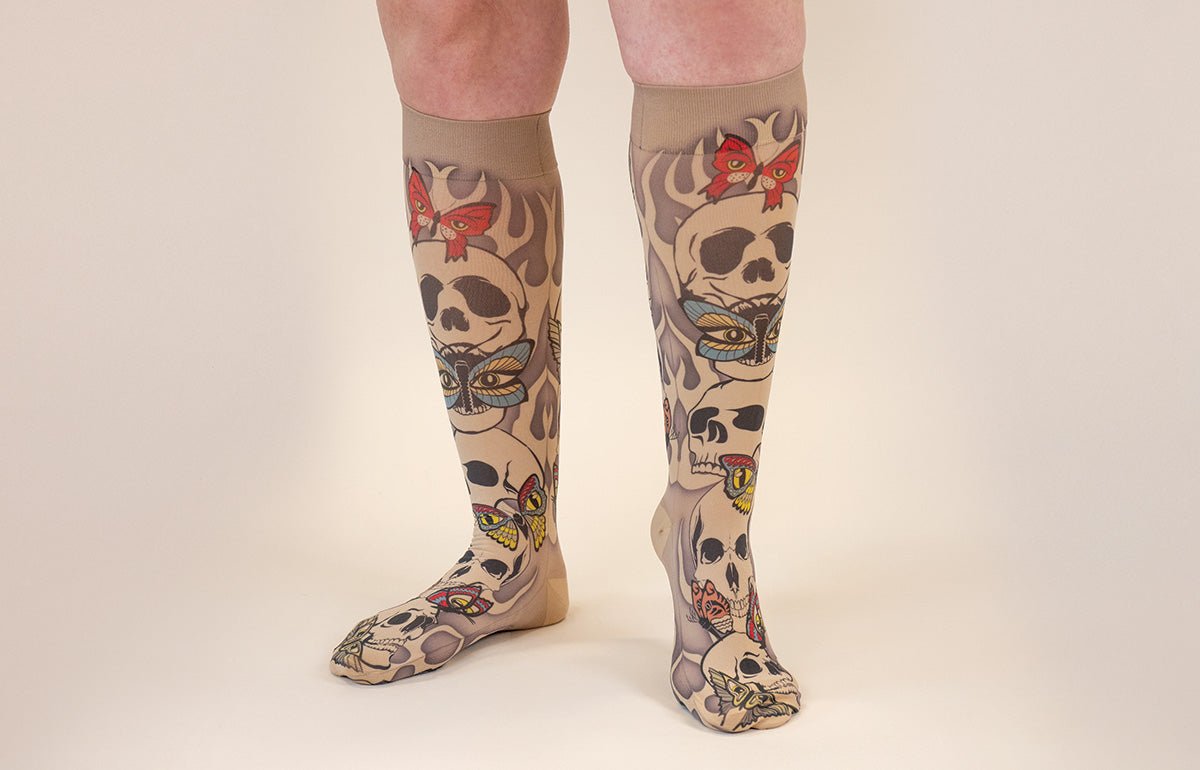 Misfit Beige Gradient Compression Socks - LympheDIVAs