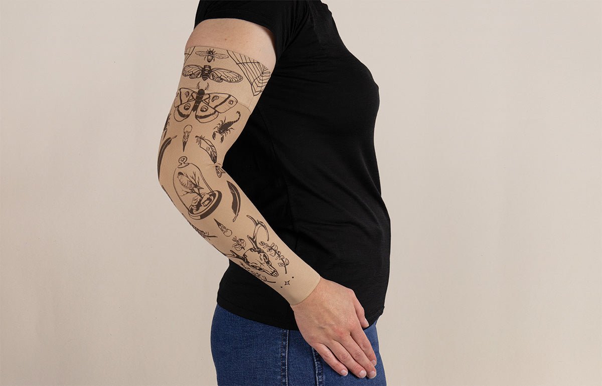 Oddities Beige Gradient Compression Arm Sleeve - LympheDIVAs
