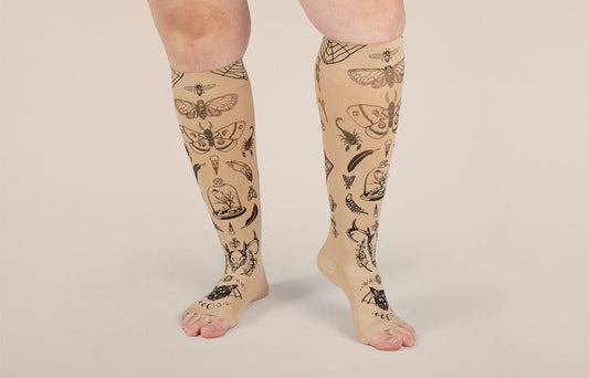 Oddities Beige Gradient Compression Socks - LympheDIVAs