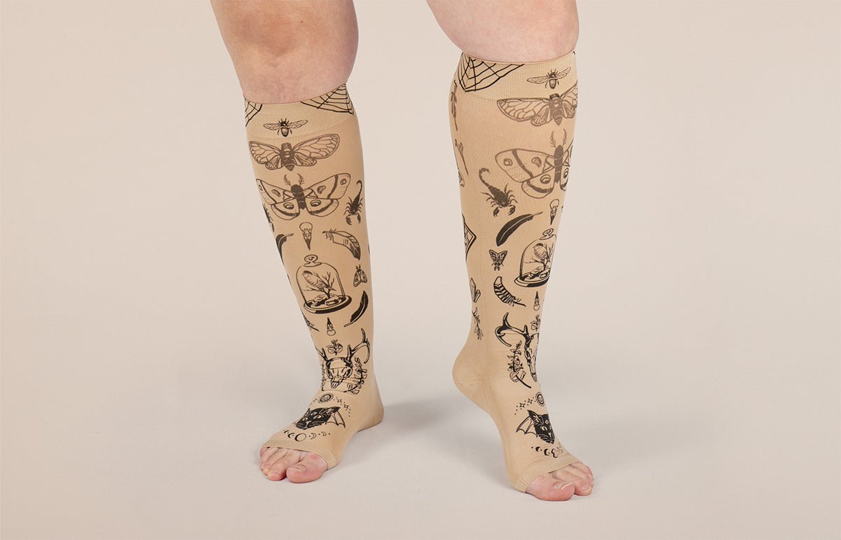 Oddities Beige Gradient Compression Socks - LympheDIVAs