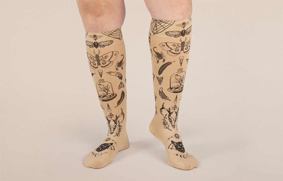 Oddities Beige Gradient Compression Socks - LympheDIVAs