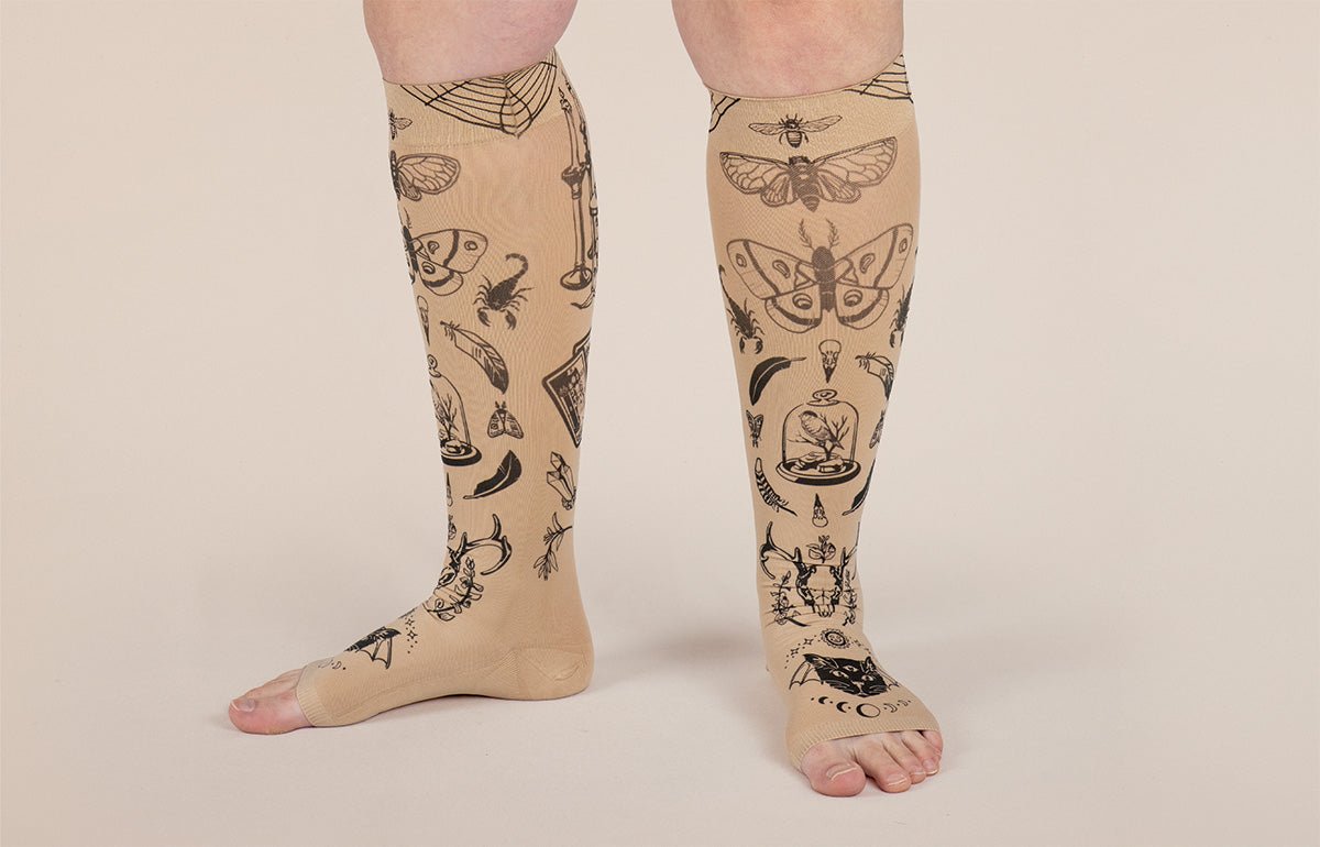 Oddities Beige Gradient Compression Socks - LympheDIVAs