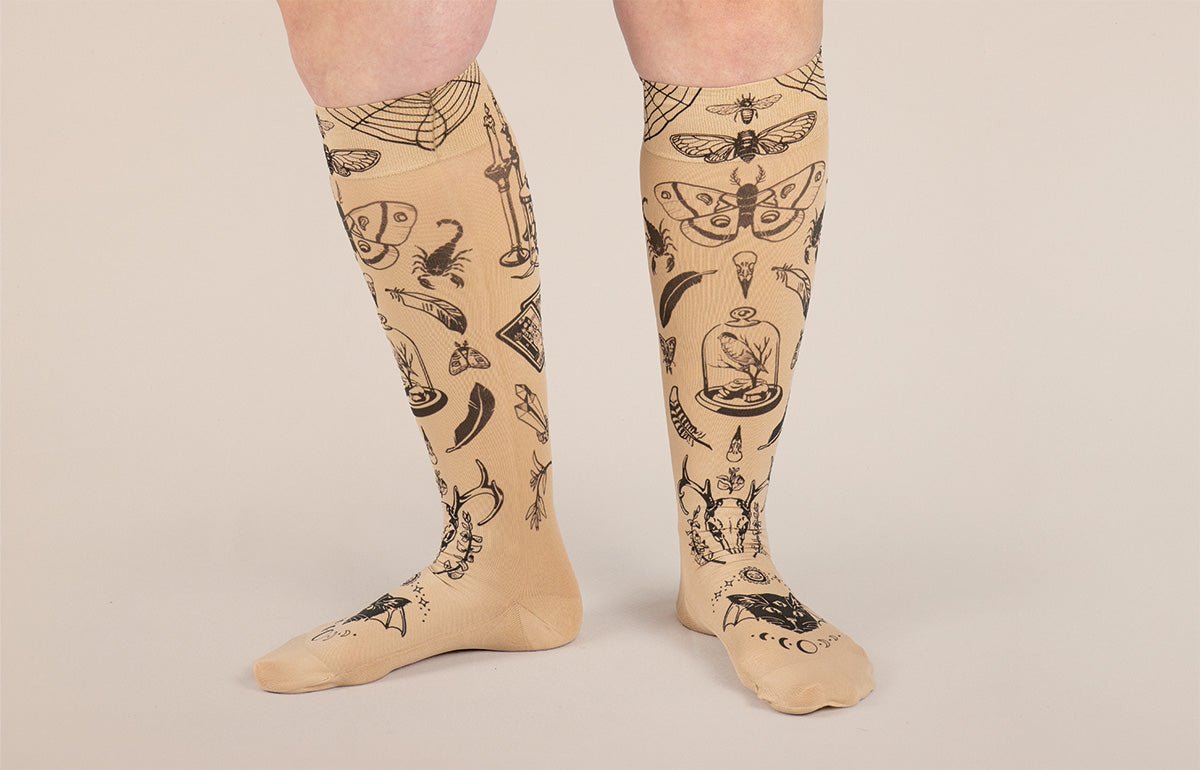 Oddities Beige Gradient Compression Socks - LympheDIVAs