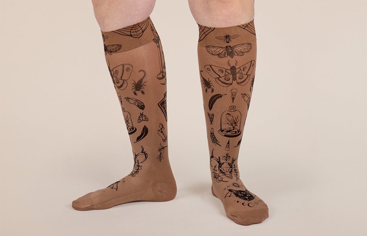 Oddities Mocha Gradient Compression Socks - LympheDIVAs