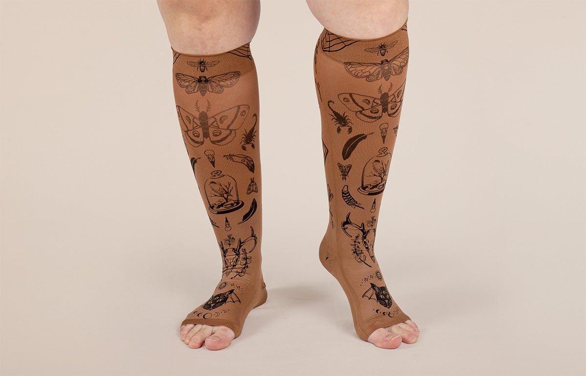 Oddities Mocha Gradient Compression Socks - LympheDIVAs