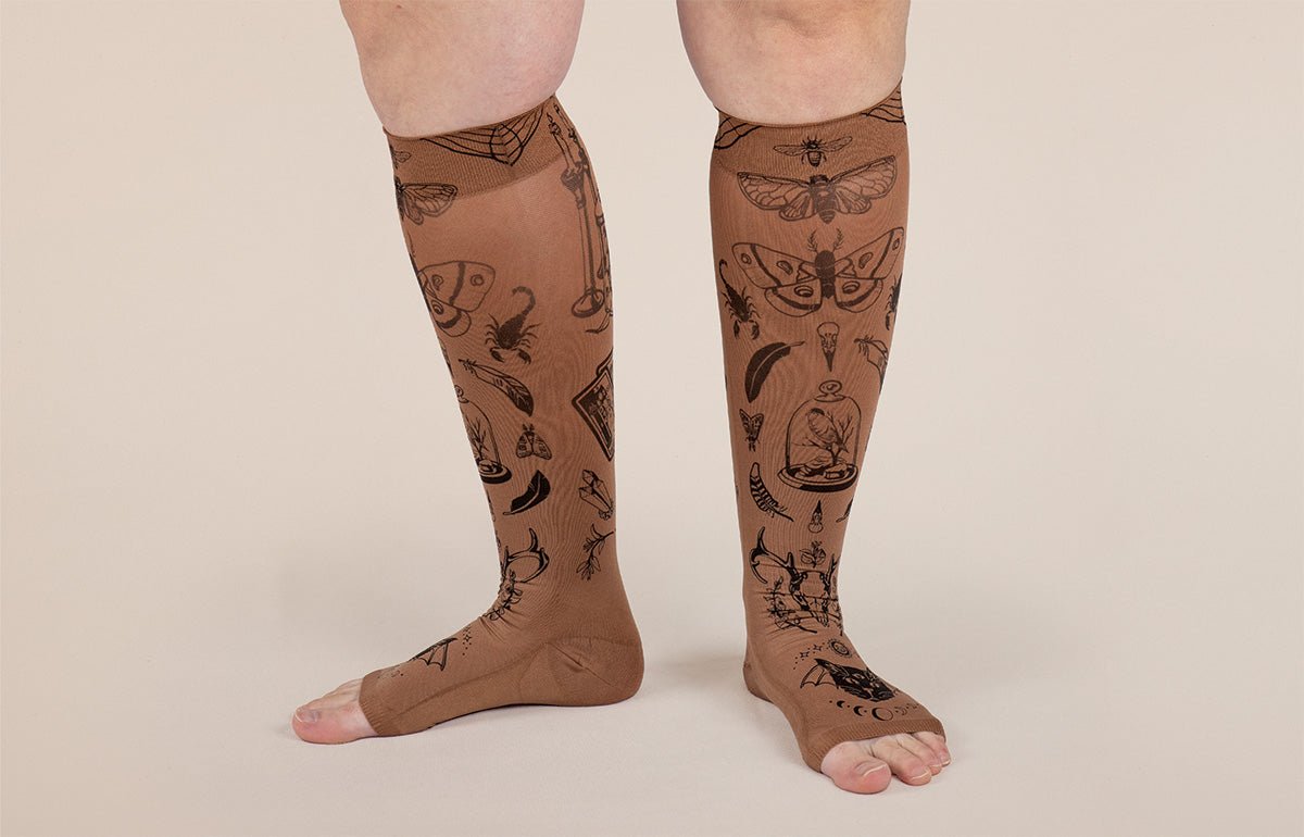 Oddities Mocha Gradient Compression Socks - LympheDIVAs
