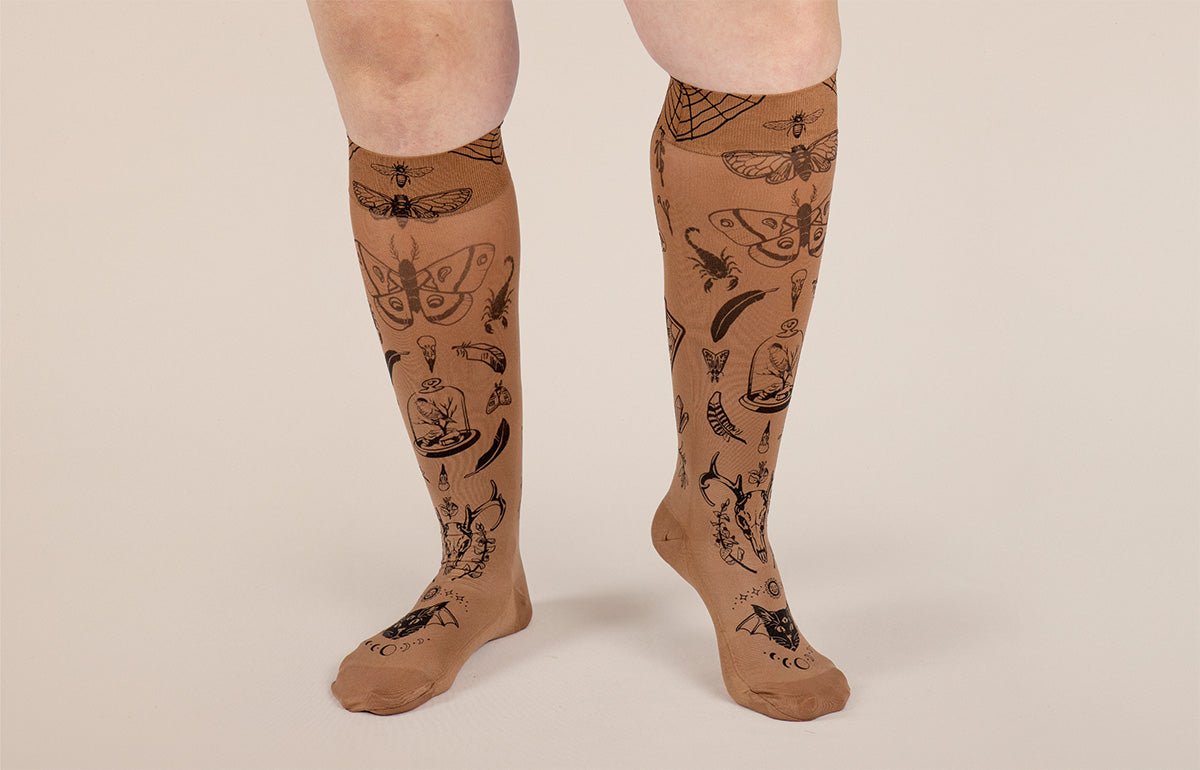Oddities Mocha Gradient Compression Socks - LympheDIVAs