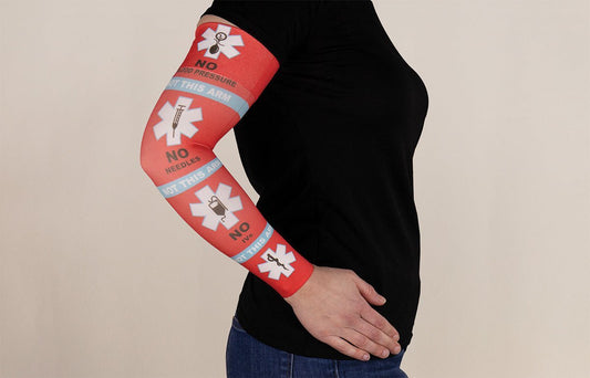 Oops Rack: Alert Gradient Compression Arm Sleeve - LympheDIVAs