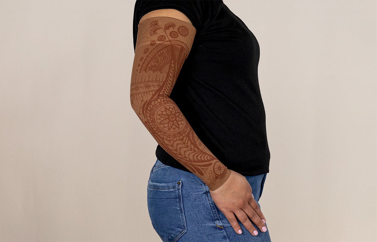 Oops Rack: Bodhi Mocha Gradient Compression Arm Sleeve - LympheDIVAs