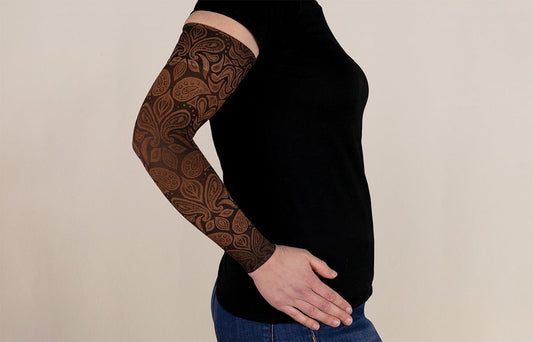 Oops Rack: Casbah Mocha Gradient Compression Arm Sleeve - LympheDIVAs