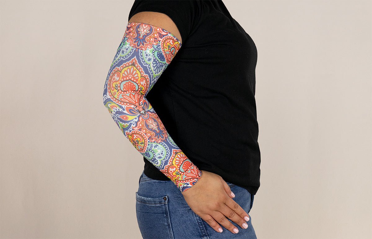 Oops Rack: Festival Gradient Compression Arm Sleeve - LympheDIVAs