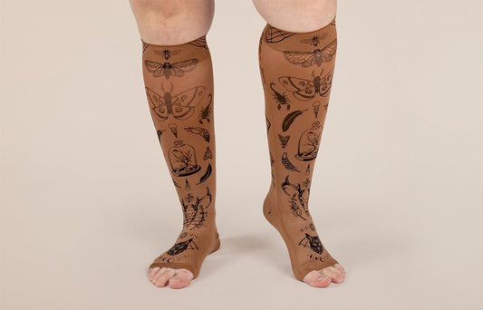 Oops Rack: Oddities Mocha Gradient Compression Socks - LympheDIVAs