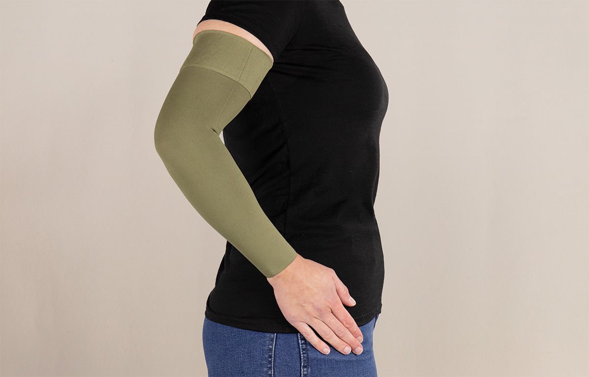Oops Rack: Olive Gradient Compression Arm Sleeve - LympheDIVAs