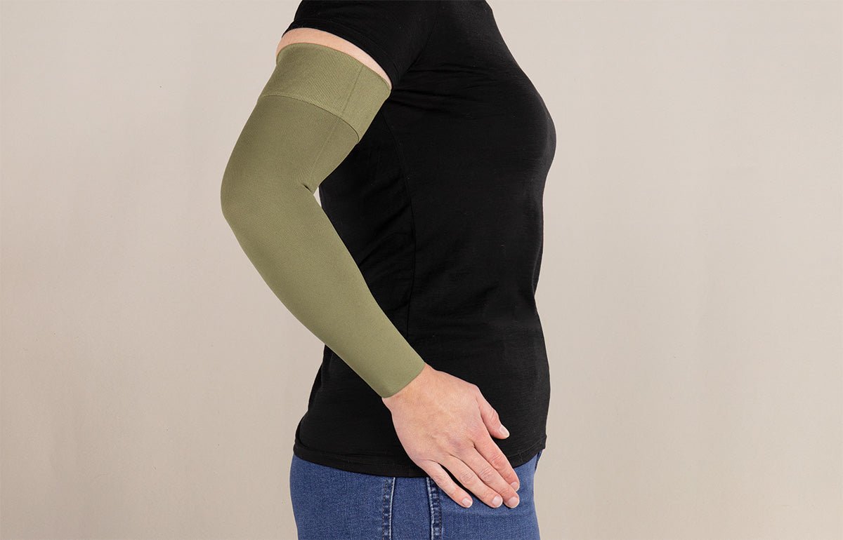 Oops Rack: Olive Gradient Compression Arm Sleeve - LympheDIVAs