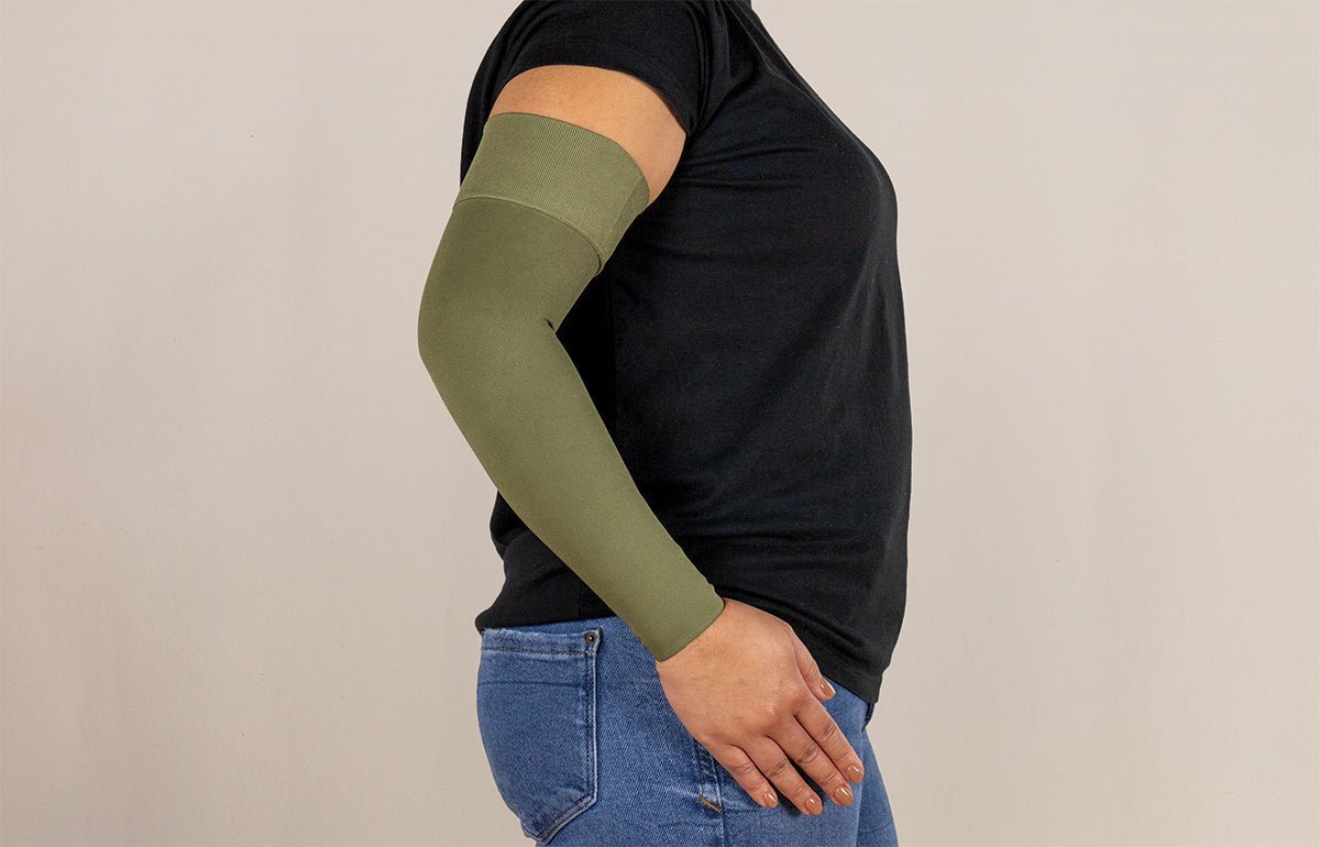 Oops Rack: Olive Gradient Compression Arm Sleeve - LympheDIVAs
