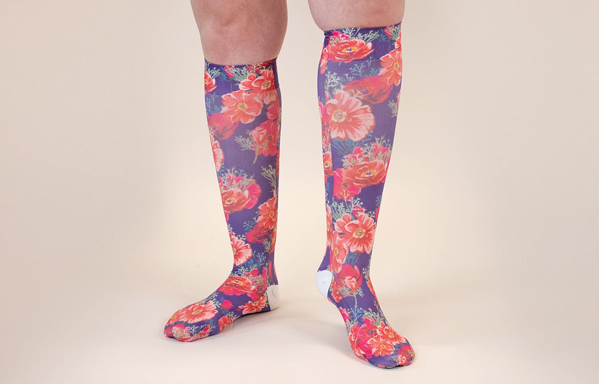 Poppy Gradient Compression Socks - LympheDIVAs
