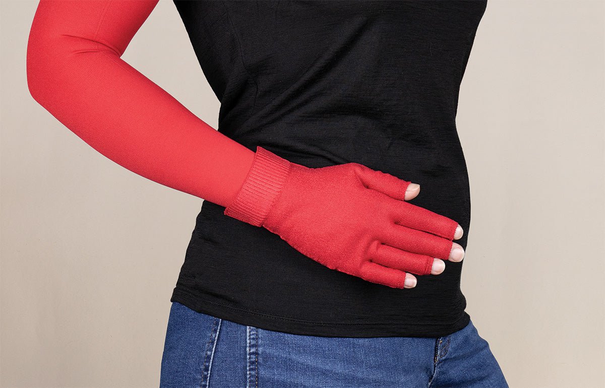 Red Gradient Compression Glove - LympheDIVAs