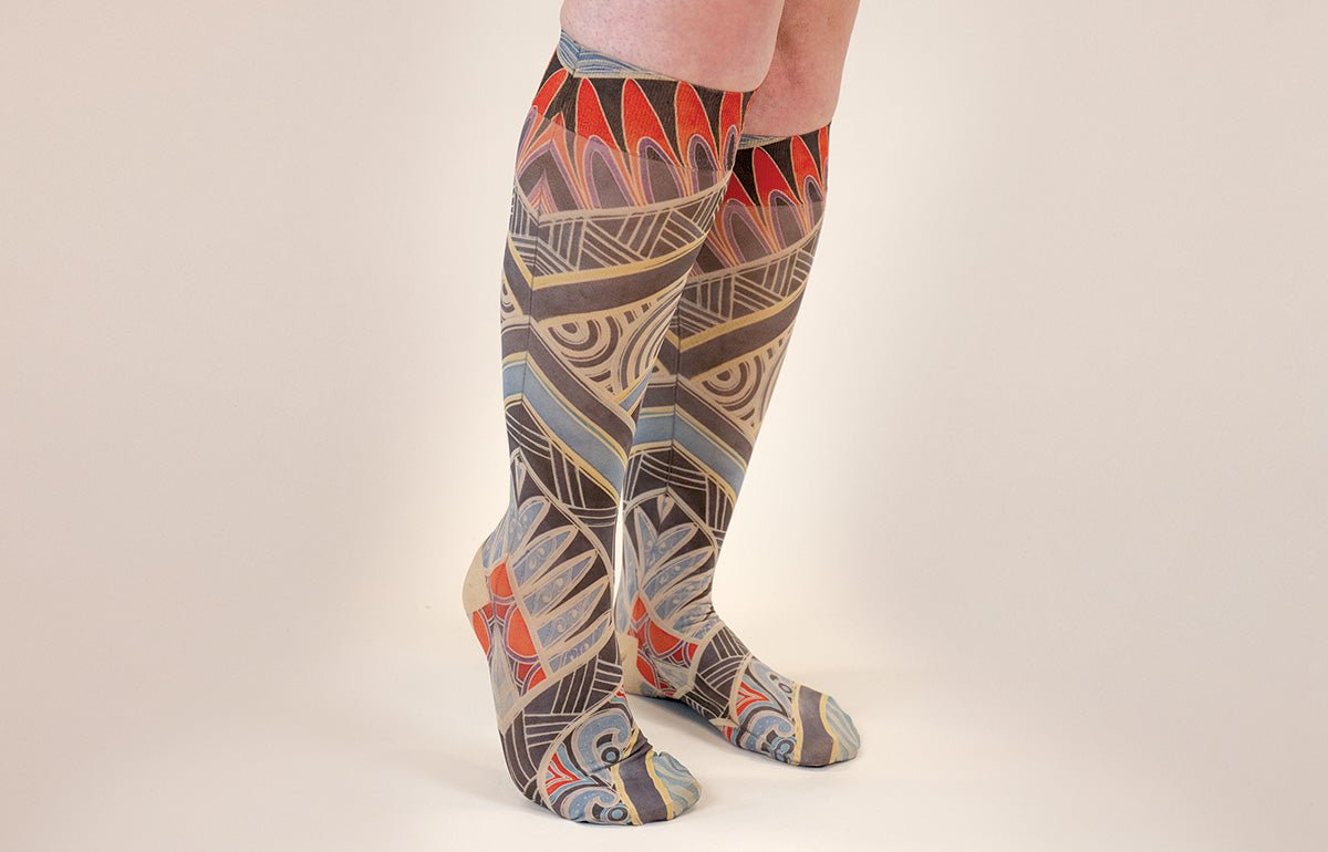 Rhythm Beige Gradient Compression Socks - LympheDIVAs
