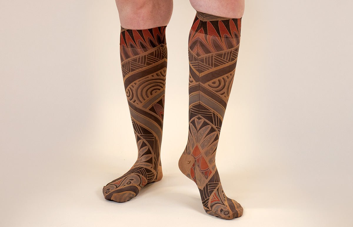 Rhythm Mocha Gradient Compression Socks - LympheDIVAs