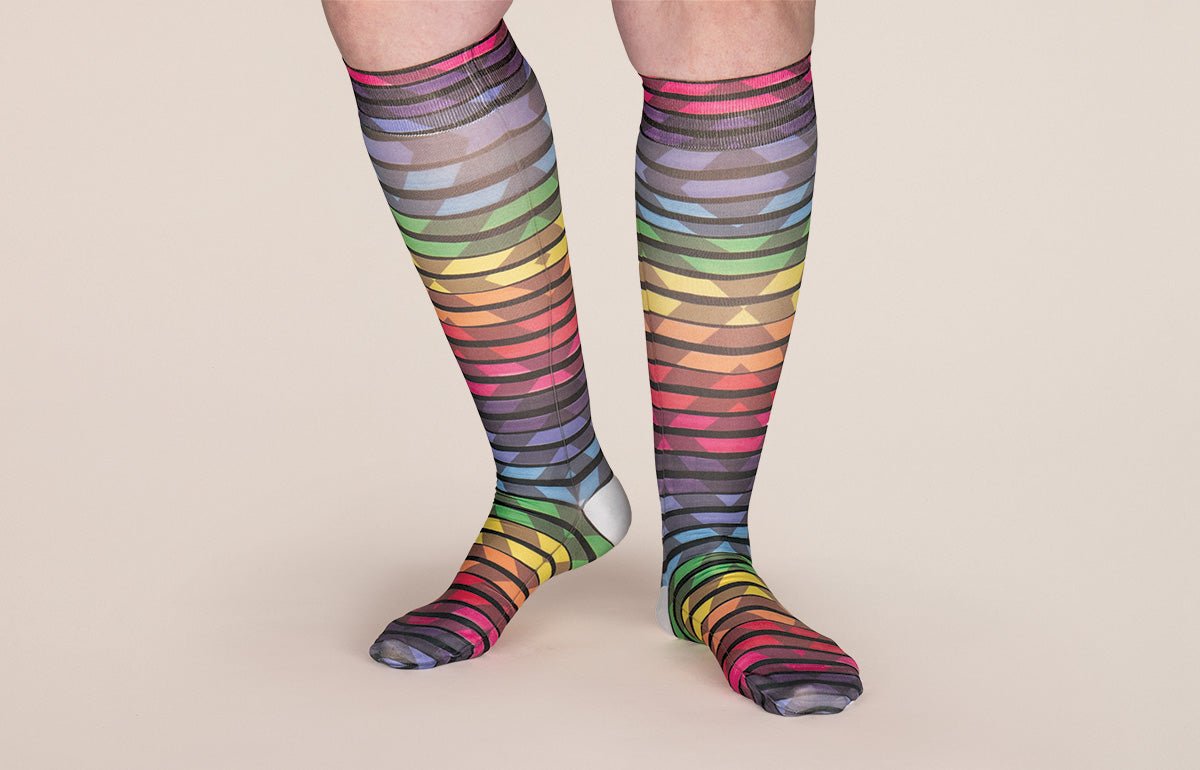 Roller Disco Gradient Compression Socks - LympheDIVAs