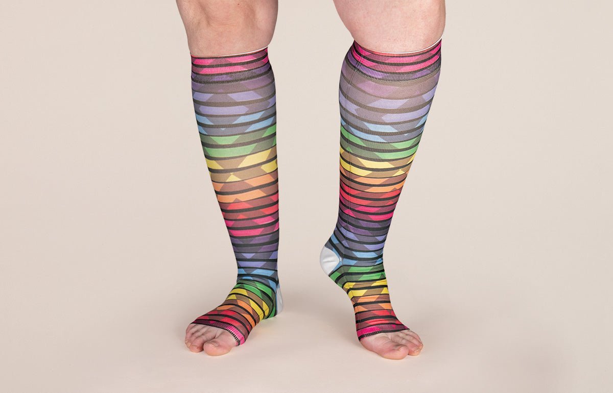 Roller Disco LONG Gradient Compression Socks - LympheDIVAs