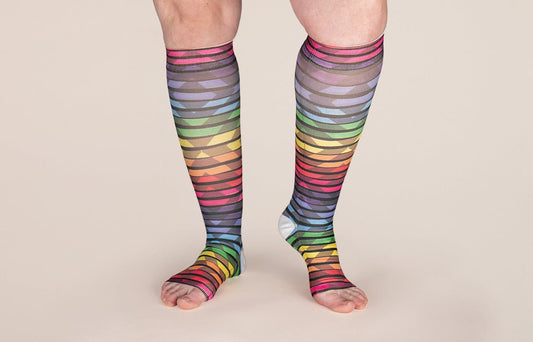 Roller Disco LONG Gradient Compression Socks - LympheDIVAs
