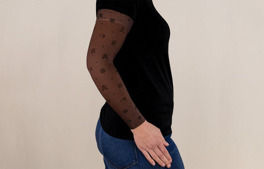 Rose Noir Mocha Gradient Compression Arm Sleeve - LympheDIVAs