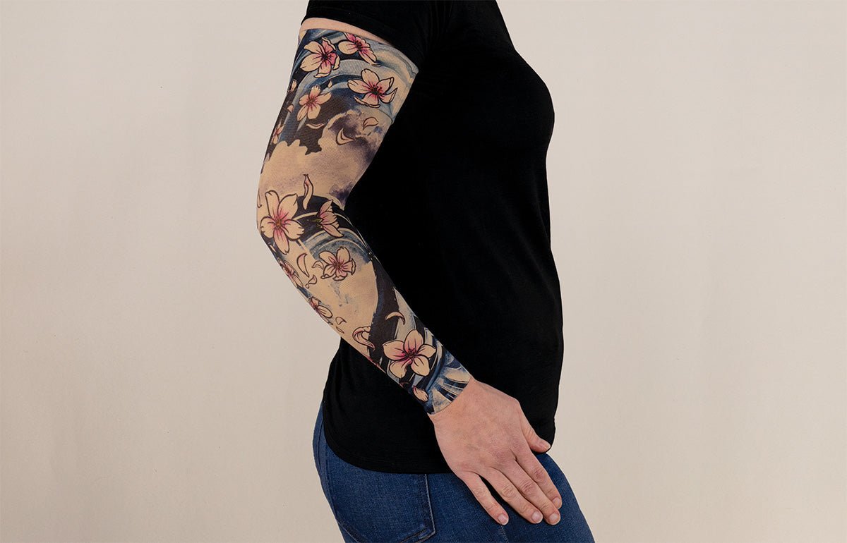 Sakura Beige Gradient Compression Arm Sleeve - LympheDIVAs