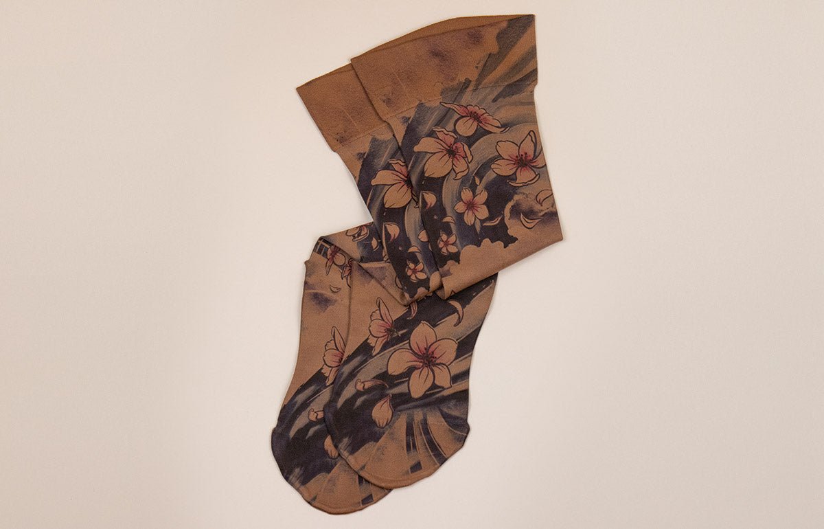 Sakura Mocha Gradient Compression Socks - LympheDIVAs