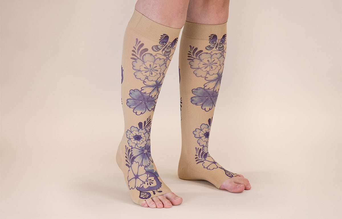 Serenity Beige Gradient Compression Socks - LympheDIVAs