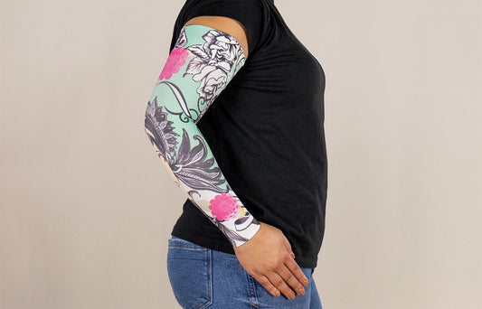 Tattoo Blossom Gradient Compression Arm Sleeve - LympheDIVAs
